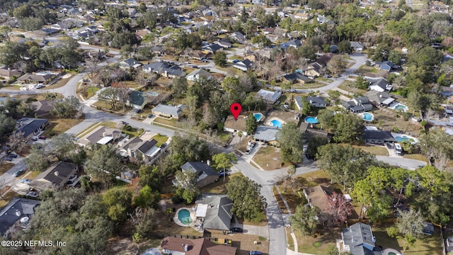 bird's eye view featuring a residential view