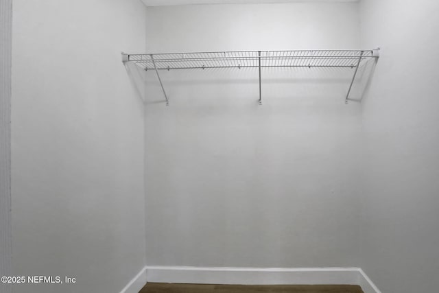 spacious closet featuring hardwood / wood-style flooring