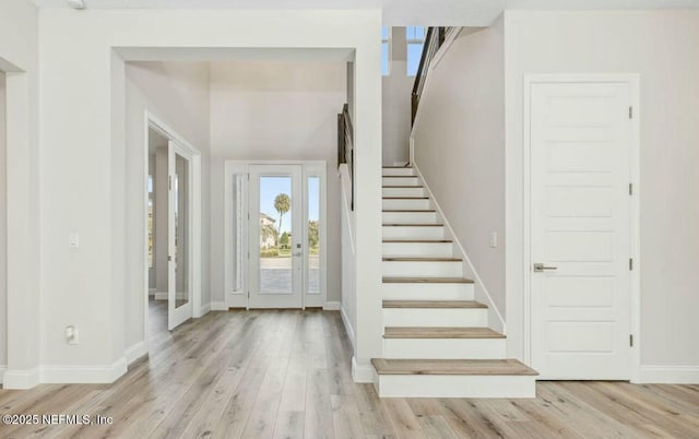 foyer entrance featuring light hardwood / wood-style flooring