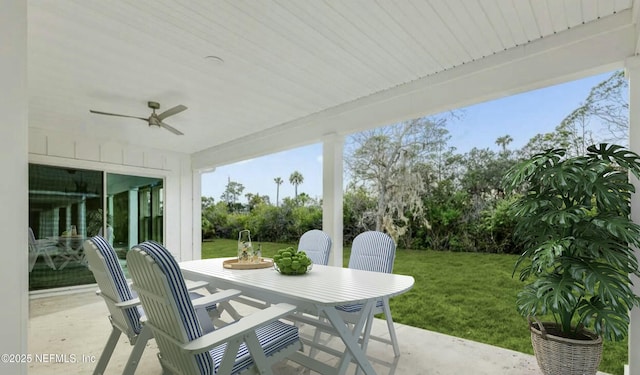 view of patio with ceiling fan