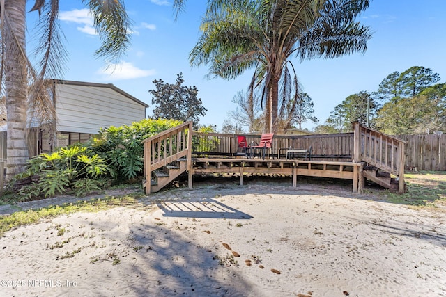 exterior space with a wooden deck