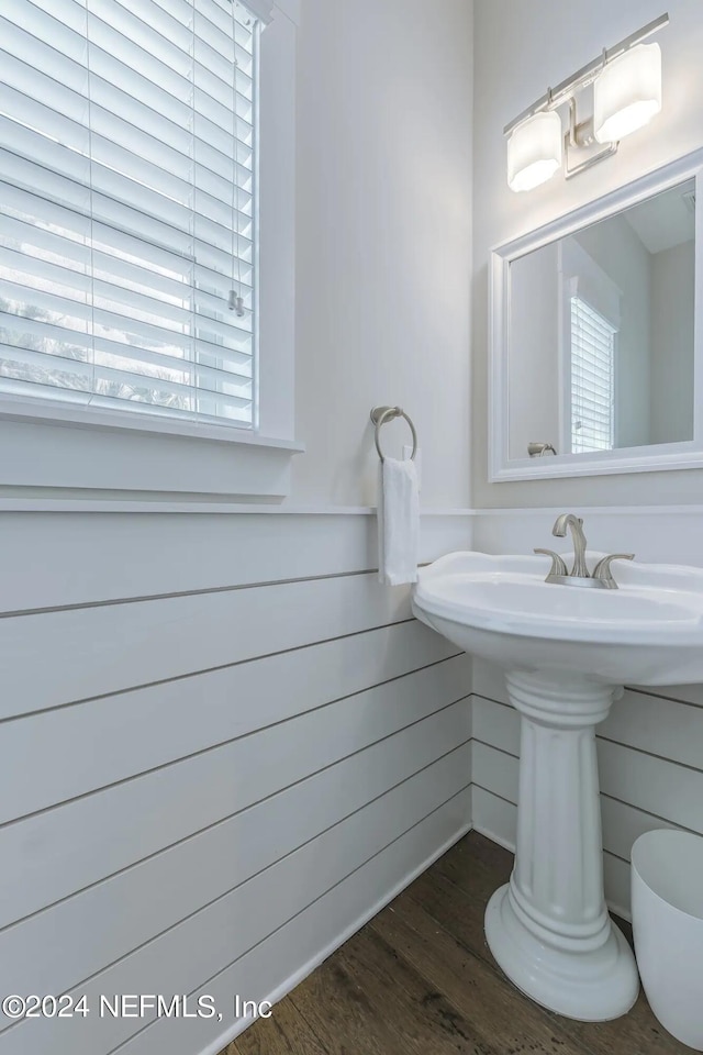 bathroom featuring hardwood / wood-style floors