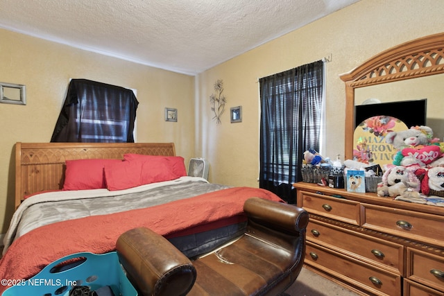 bedroom with a textured ceiling