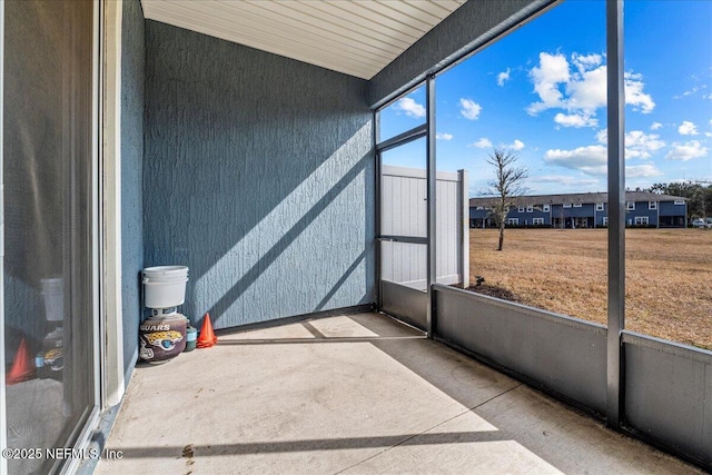 view of unfurnished sunroom