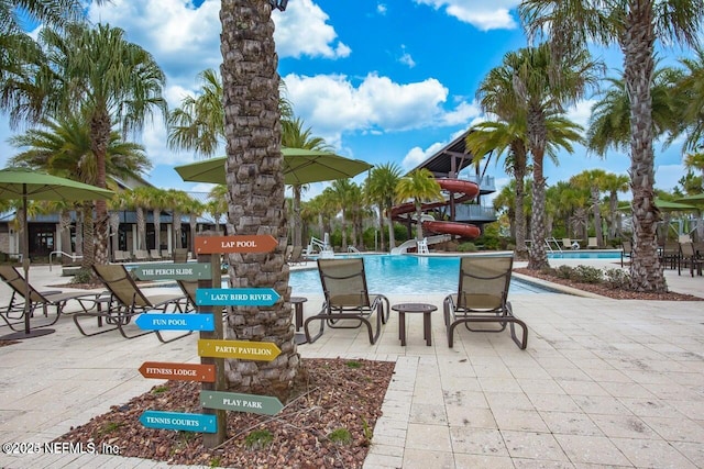 view of patio / terrace with a community pool