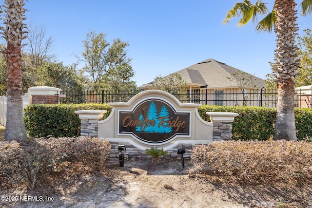 view of community sign