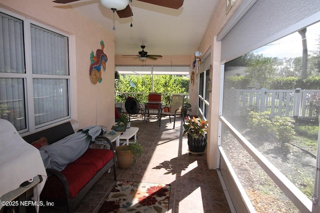 view of sunroom