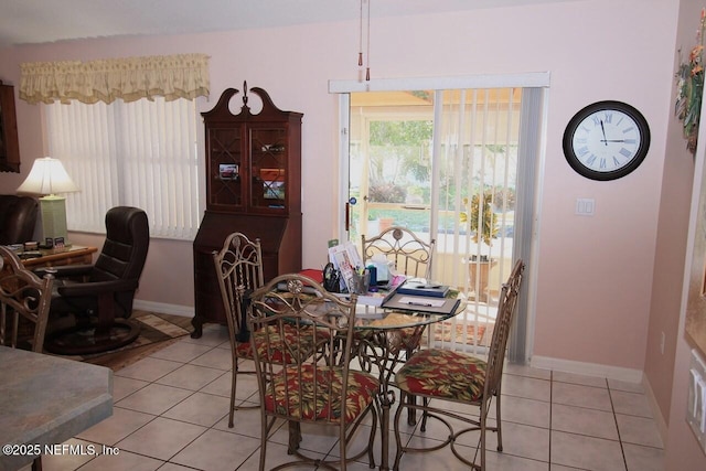 view of tiled dining area