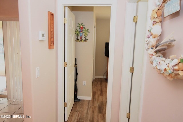 hall featuring light hardwood / wood-style flooring