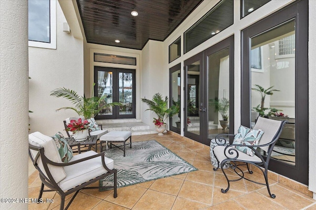 view of patio with french doors