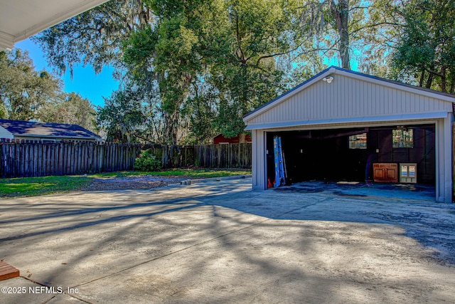 view of garage