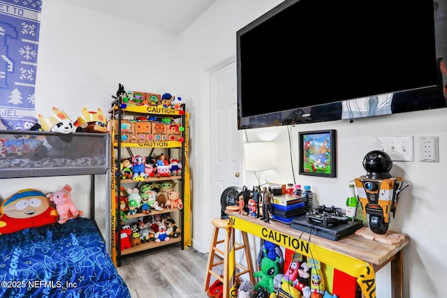 bedroom with hardwood / wood-style floors