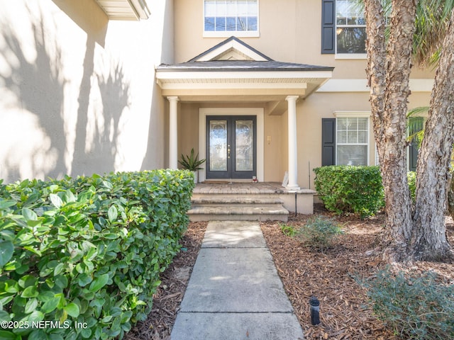 entrance to property with french doors