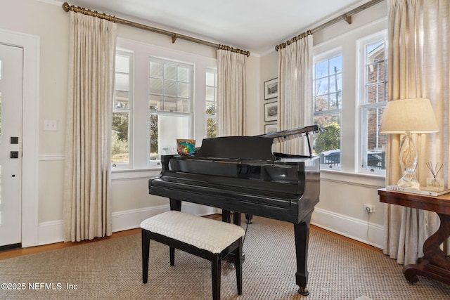 misc room with hardwood / wood-style flooring