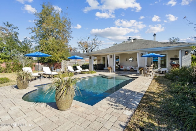 view of pool with a patio