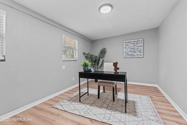 office area featuring wood-type flooring