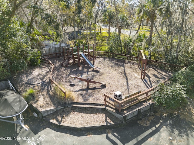 view of yard featuring a playground