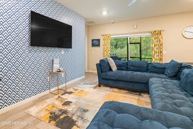 living room featuring wood-type flooring