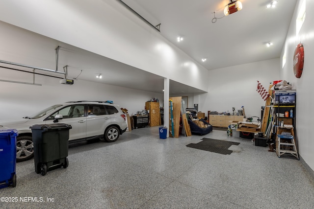 garage featuring a garage door opener