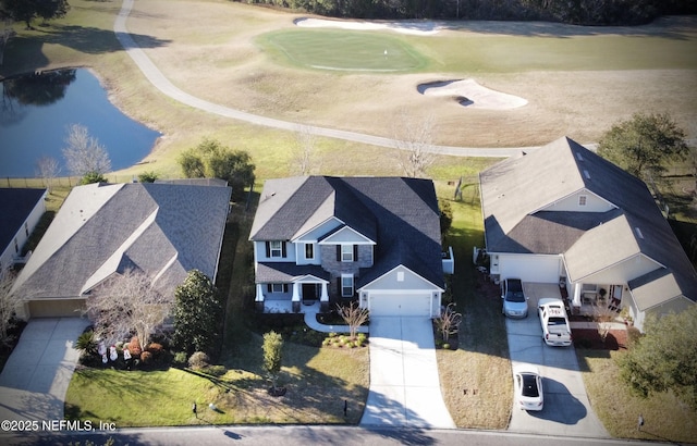 aerial view featuring golf course view