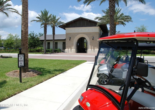 view of front of home with a front yard