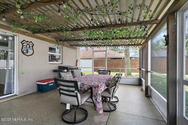 view of sunroom