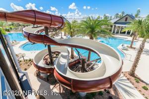 view of swimming pool featuring a water slide