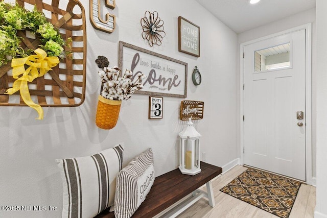 entryway featuring light hardwood / wood-style flooring