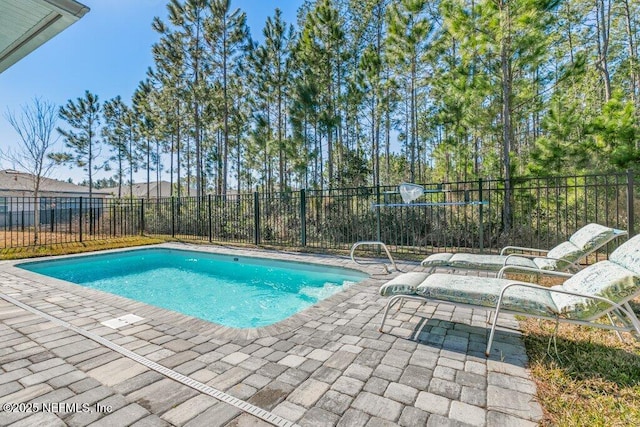 view of swimming pool featuring a patio