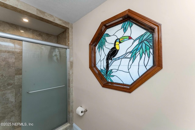 bathroom featuring walk in shower