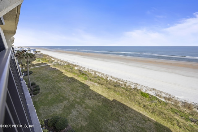 view of water feature with a view of the beach