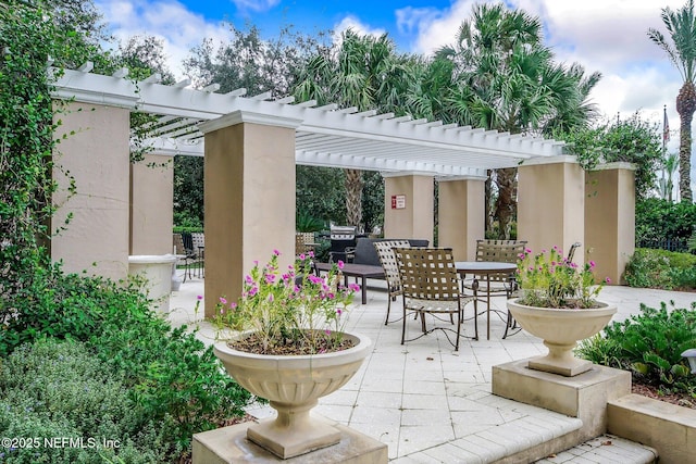 view of patio with a pergola