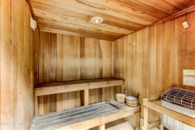 view of sauna