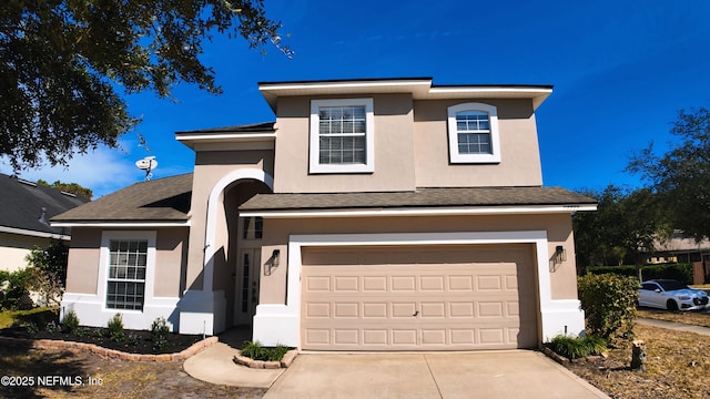 view of front facade with a garage