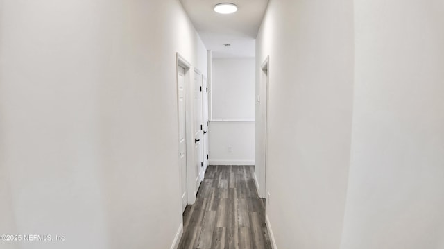 hallway featuring dark hardwood / wood-style floors