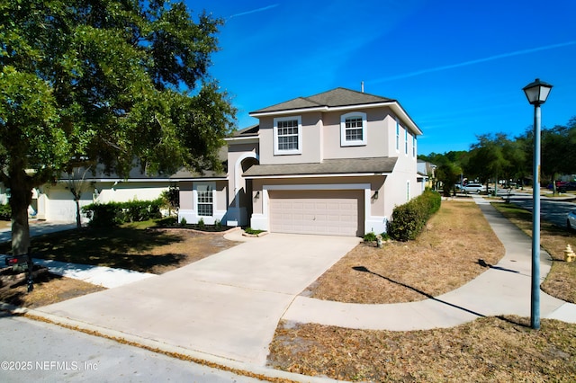 front facade with a garage