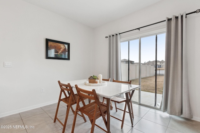 view of tiled dining area