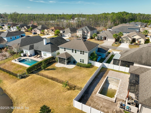 aerial view featuring a residential view