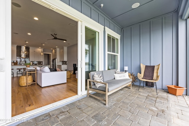 view of patio featuring an outdoor living space