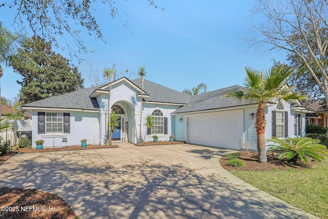 ranch-style house featuring a garage