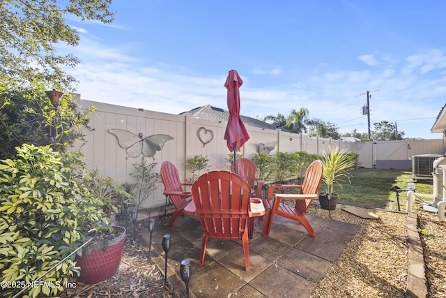 view of patio with central AC unit