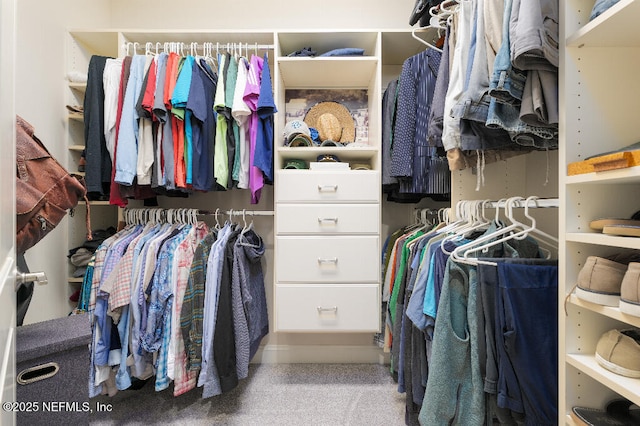 view of walk in closet