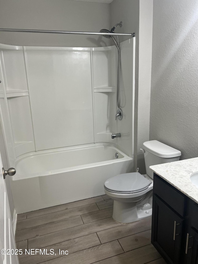 full bathroom with vanity, toilet, and shower / bathing tub combination