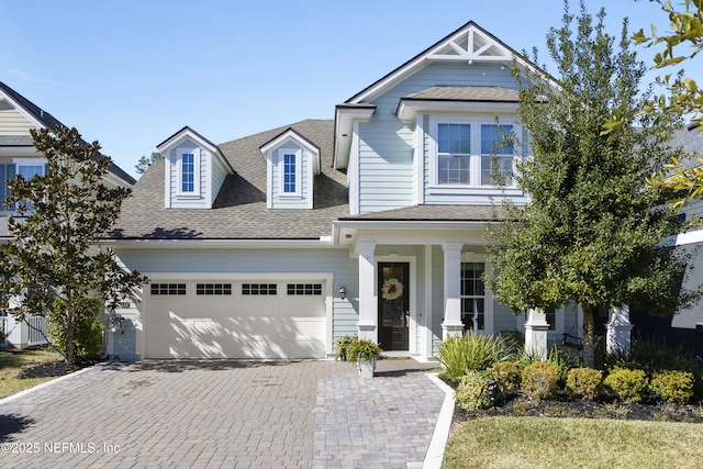 view of front of home with a garage