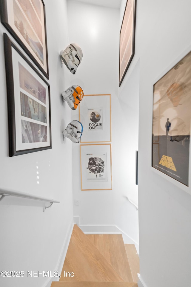 hallway featuring wood-type flooring