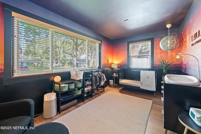 office featuring hardwood / wood-style flooring