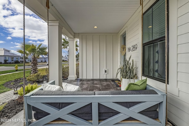 view of patio / terrace featuring covered porch