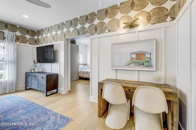 dining area featuring light hardwood / wood-style floors