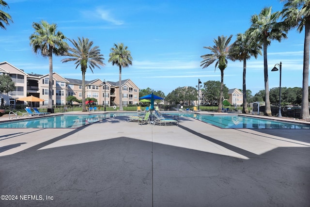 view of pool with a patio area