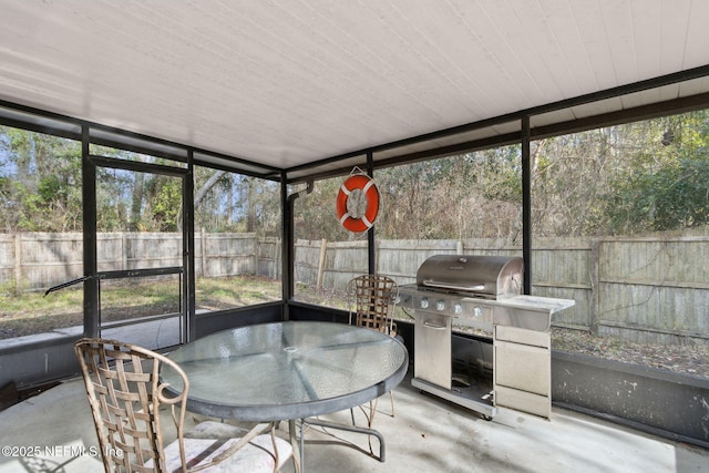 view of unfurnished sunroom